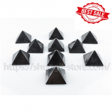 10 polished shungite pyramids 30x30mm