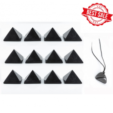 12 polished shungite pyramid 50 mm + free gift!