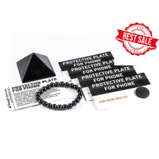 Set of 5 cm pyramid, classic bracelet and 5 phone plates BLACK SALE ONLY