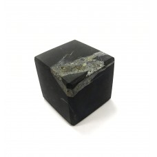 Unpolished  shungite Cube with quartz and pyrite 30x30mm