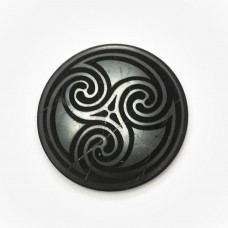 Circular shungite plate Spirals with Engraving 50 mm
