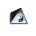 50mm Polished shungite pyramid with engraving Yin Yang