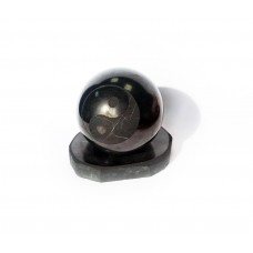 Sphere of shungite polished with engraving Yin Yang 50mm